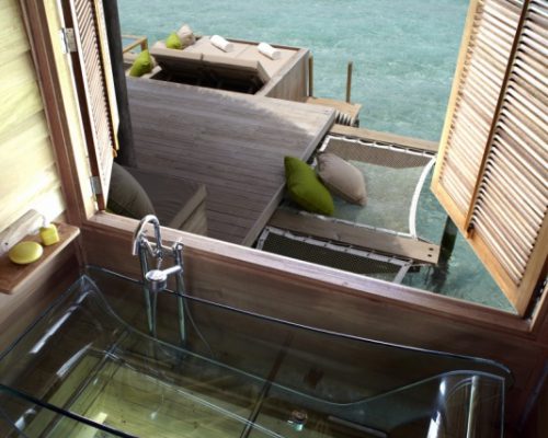 Glass bottom bathtub